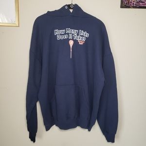 Vintage 2003 Tootsie Pop Hoodie Sweatshirt Sz XL Navy Blue Lollipop Tootsie Roll